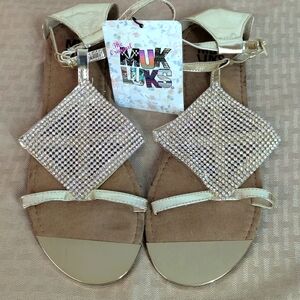 Muk Luks Women's Gold and Tan Sandals Size 7 Summertime Elegance